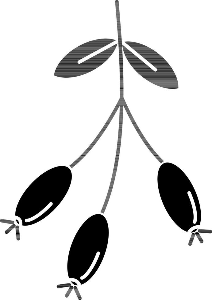 Rosehip Berry Icon In Glyph Style. vector