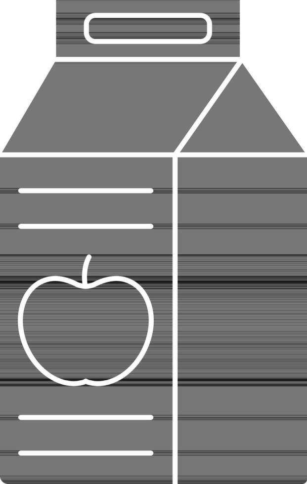 Apple Juice Tetra Pack Icon In Glyph Style. vector