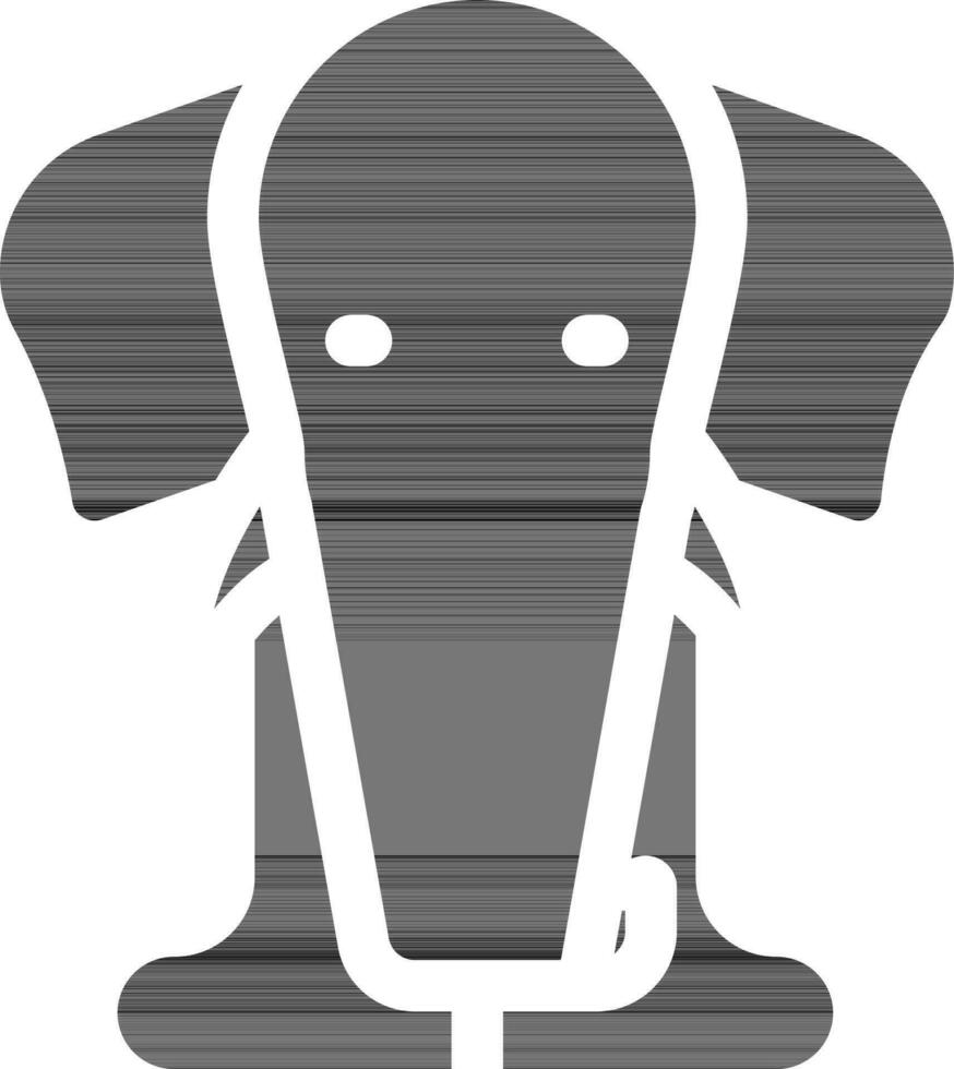 negro y blanco elefante icono o símbolo. vector