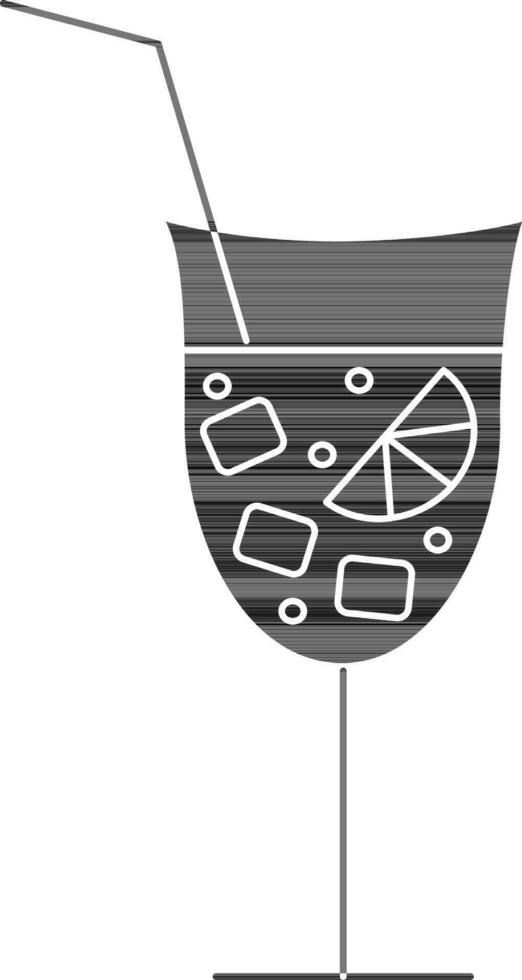 bebida vaso icono o símbolo en negro y blanco color. vector