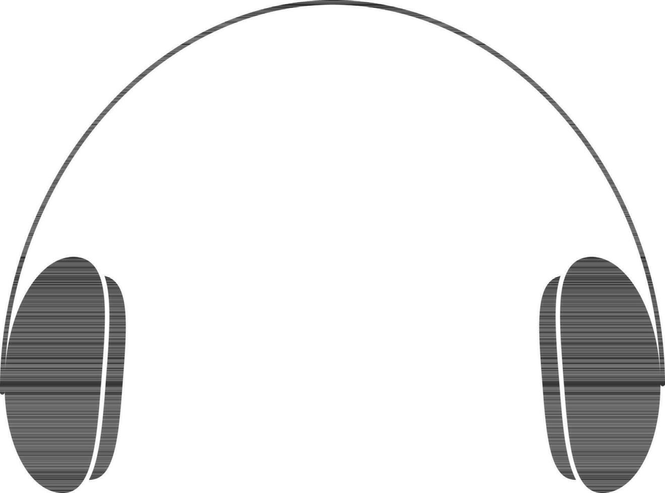 Isolated Headphone Icon in black and white Color. vector