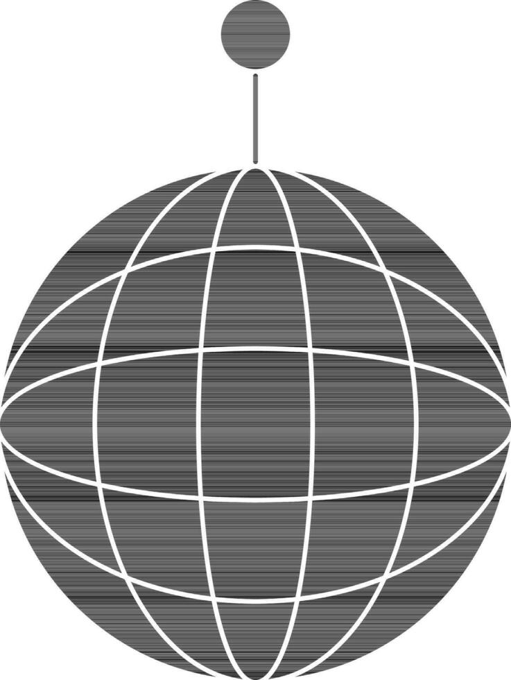 Flat Style Disco Ball Icon In black and white Color. vector