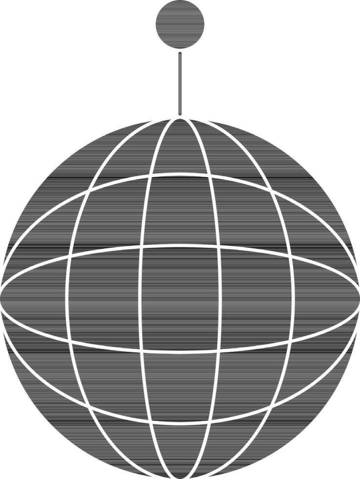 plano estilo disco pelota icono en negro y blanco color. vector