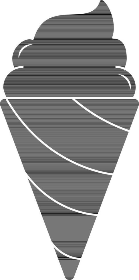 Ice Cream Cone Icon in Glyph Style. vector