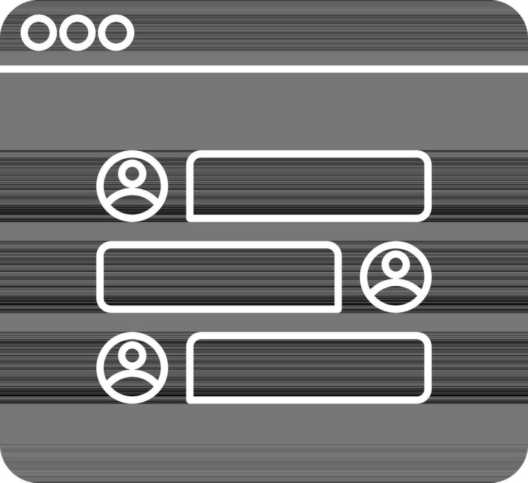 Online Group Chat Icon In Black And White Color. vector