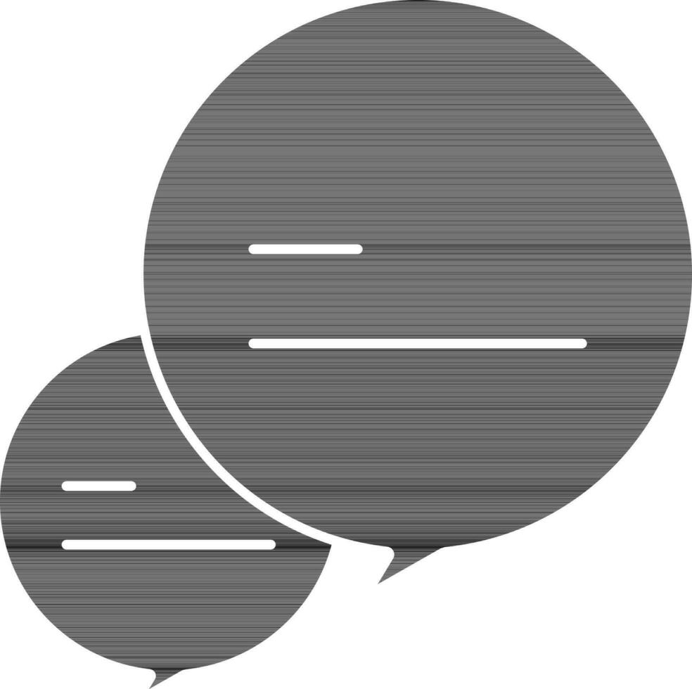 Speech Bubble Icon In Black And White Color. vector