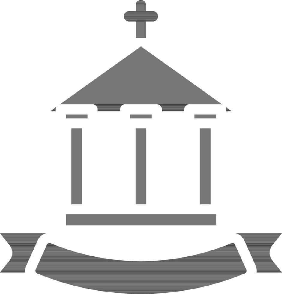 Archaeological Or Church Icon in Glyph Style. vector