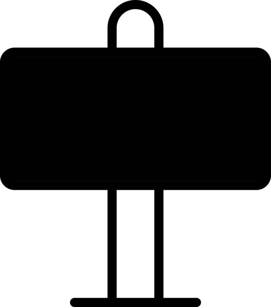 Signboard Icon or Symbol in black and white Color. vector