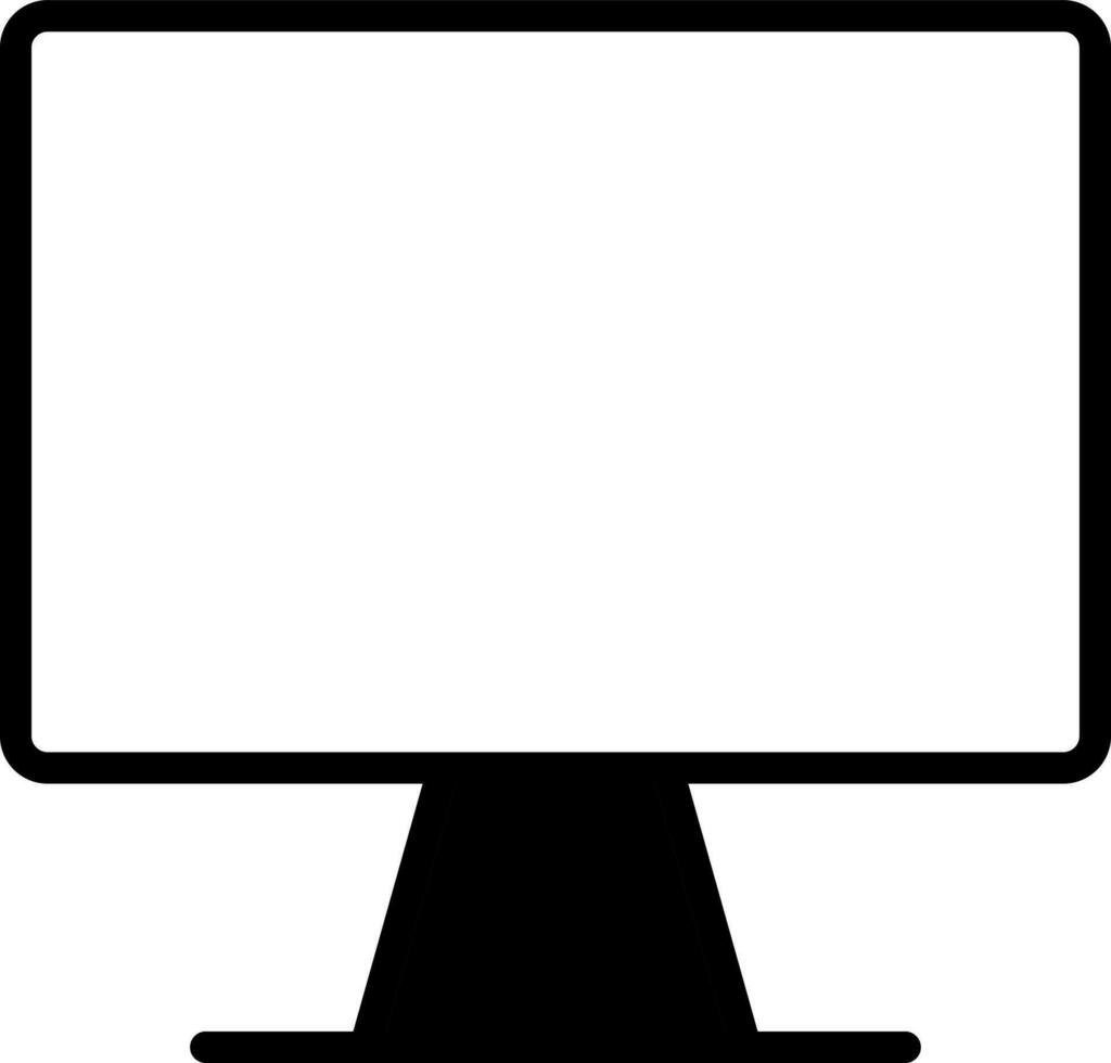 Computer Icon or Symbol in Black and White Color. vector
