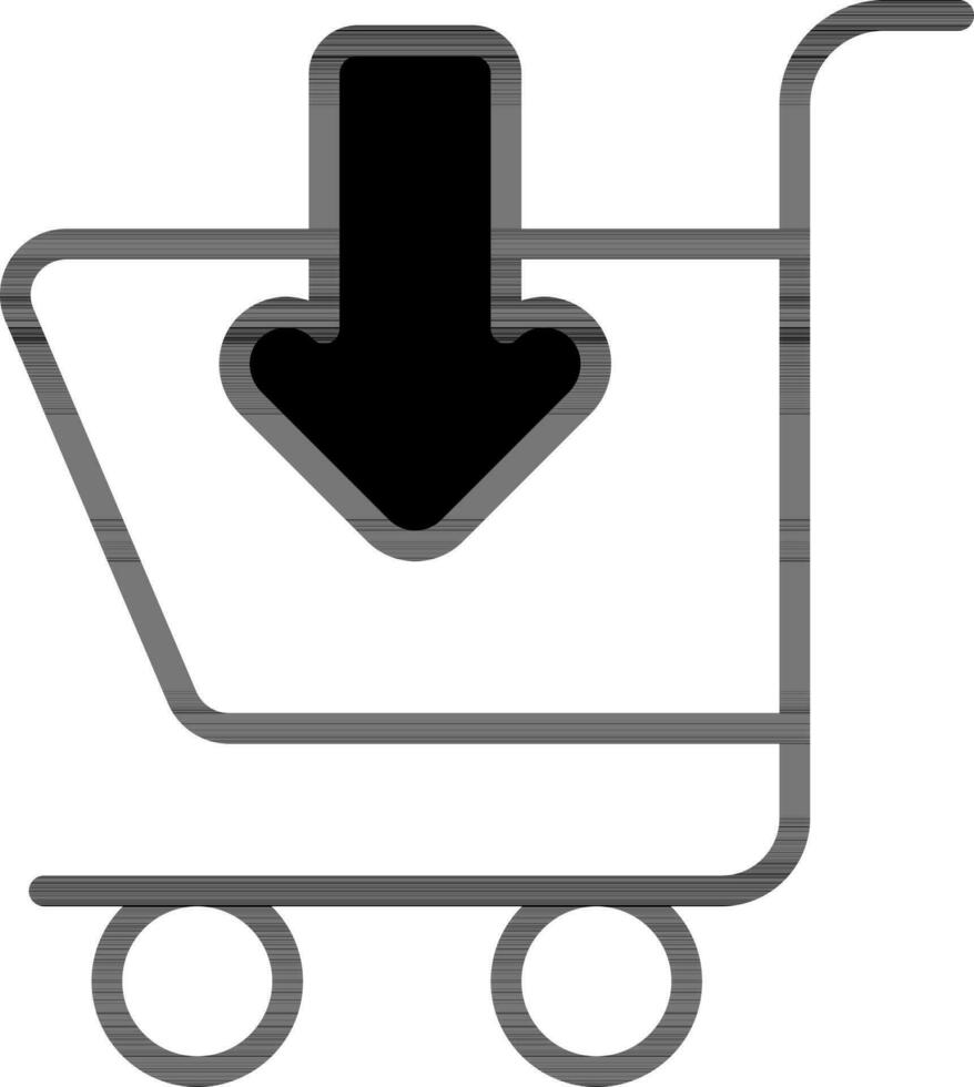 Add To Cart Icon in Black and White Color. vector