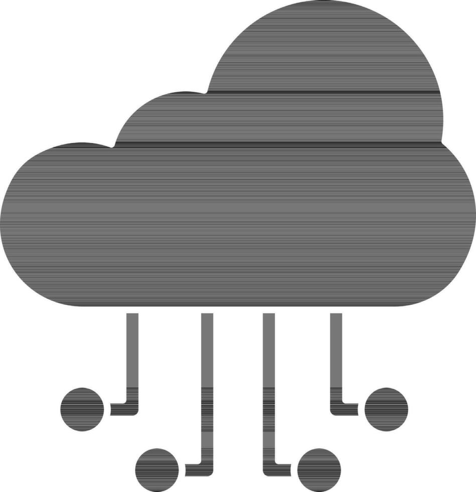 Cloud Computing Icon In black and white Color. vector