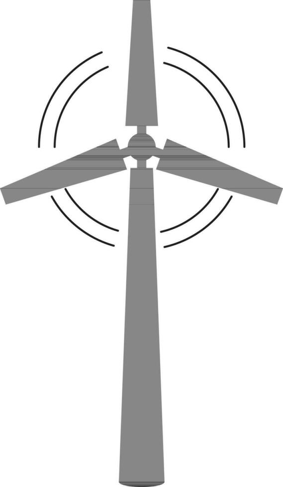Flat Style Windmill Icon in Black Color. vector
