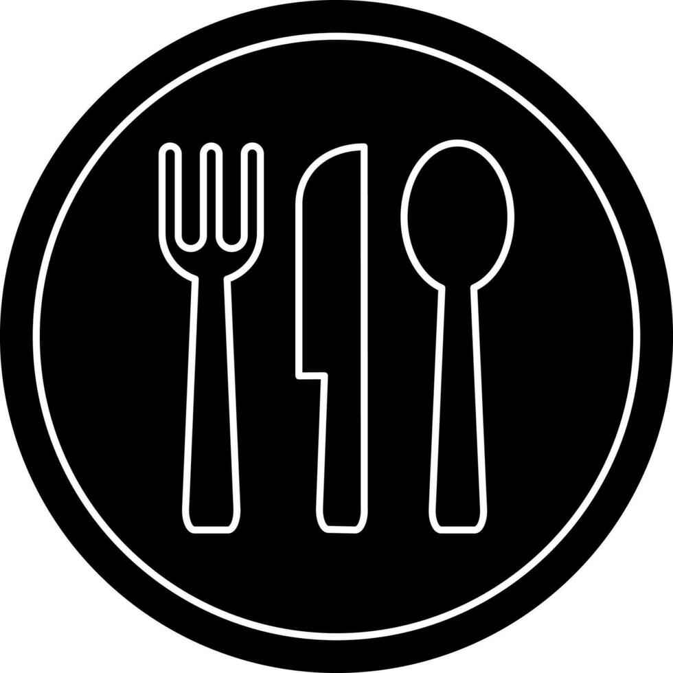 Crockery Icon In black and white Color. vector