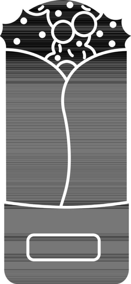 Burrito Icon In black and white Color. vector