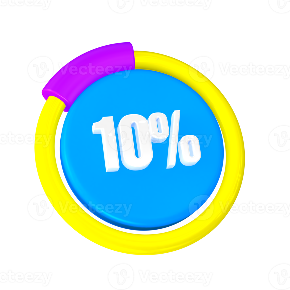 10 Percentage Progress 3D Icon png