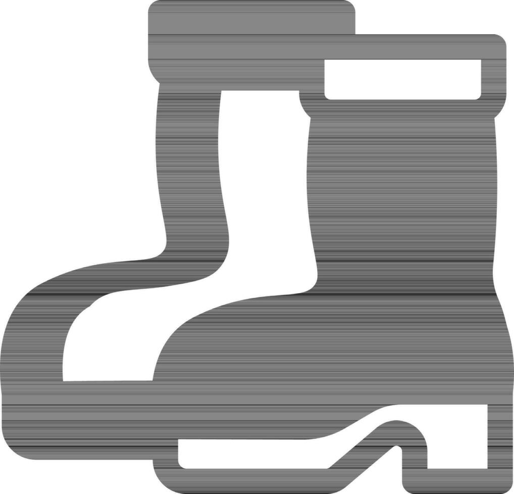 black and white Boot Icon on White Background. vector