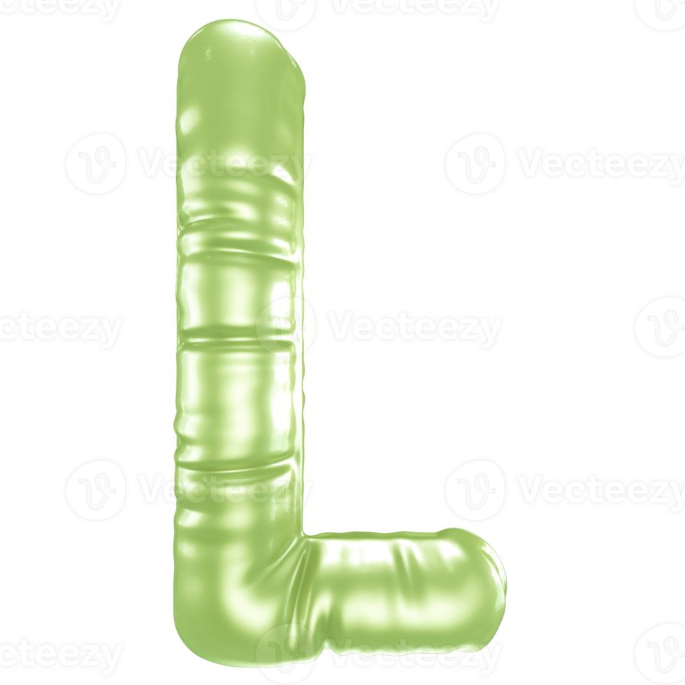 L Font 3D Render png