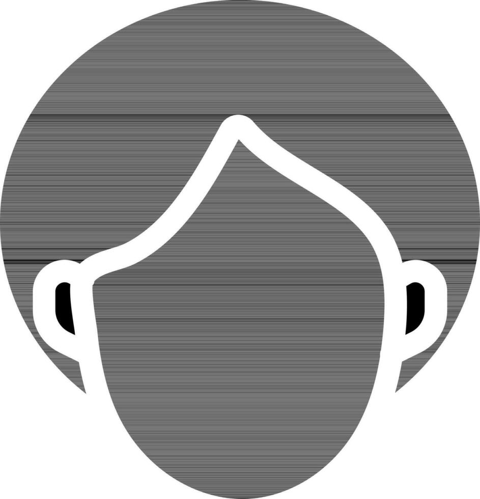 black and white Color Faceless Woman Icon In Flat Style. vector