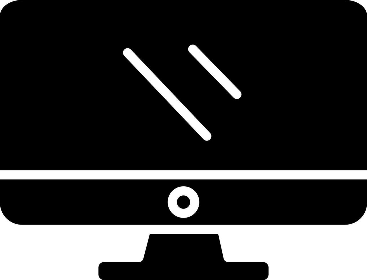 Monitor Icon or Symbol in black and white Color. vector