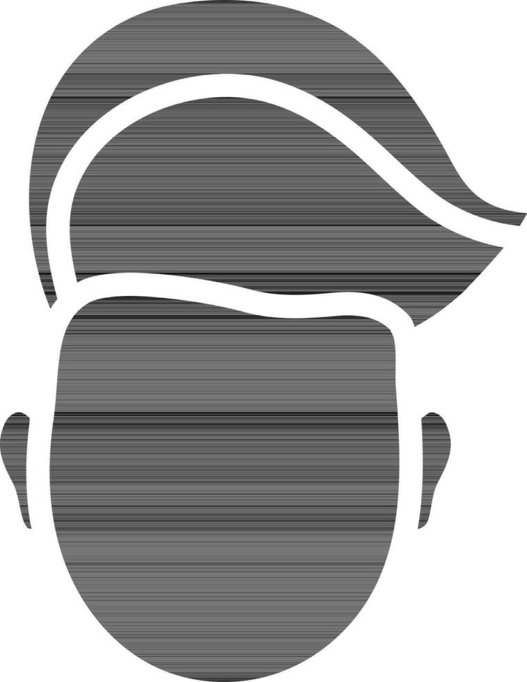 Faceless Boy Character Icon In Glyph Style. vector