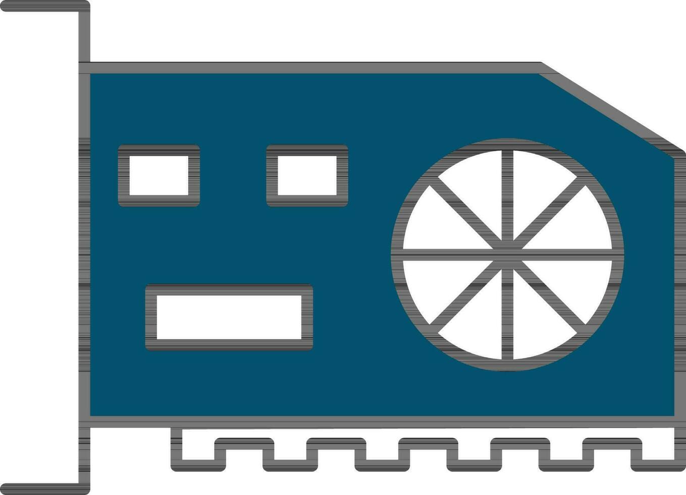 gpu gráficos Procesando unidad icono en plano estilo. vector