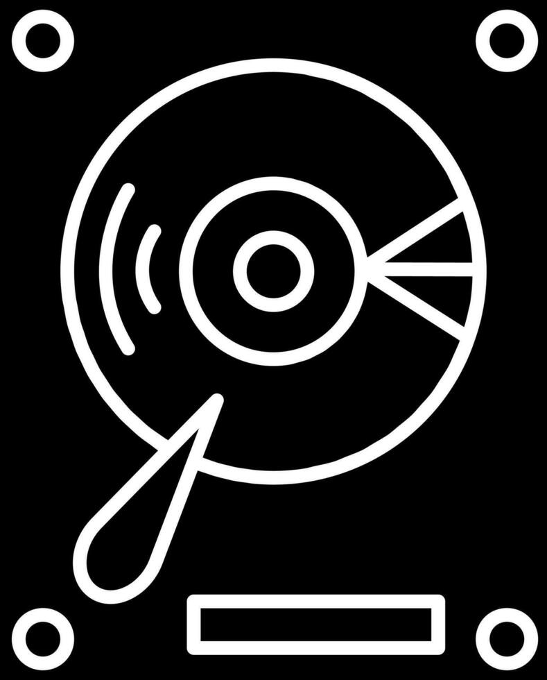 Hard Disk Drive Icon in Glyph Style. vector