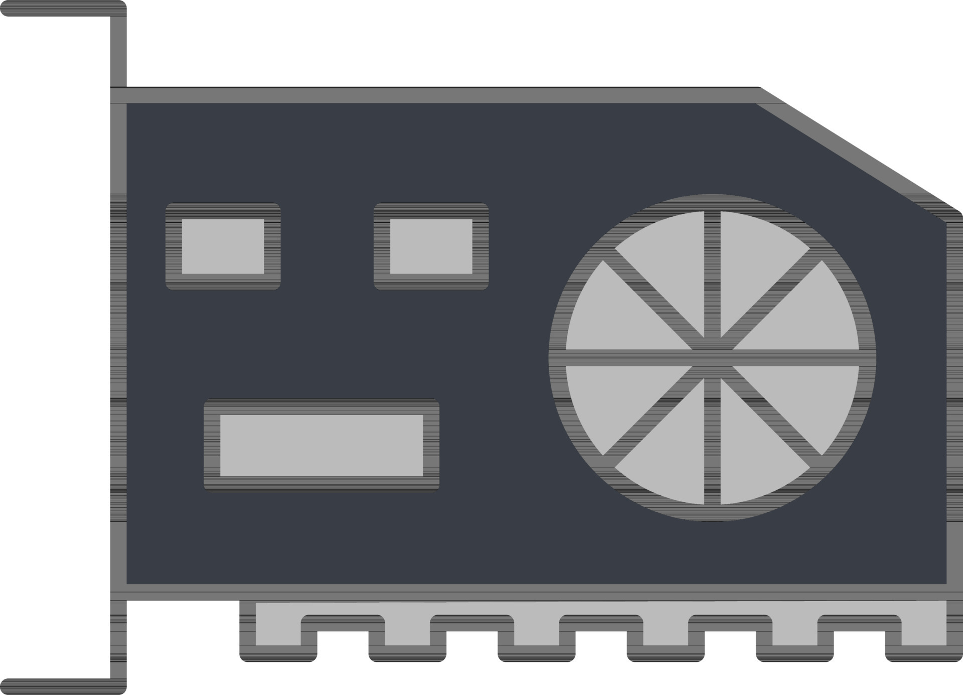 GPU Graphics Processing Unit Icon in Flat Style. 24343414 Vector Art at ...
