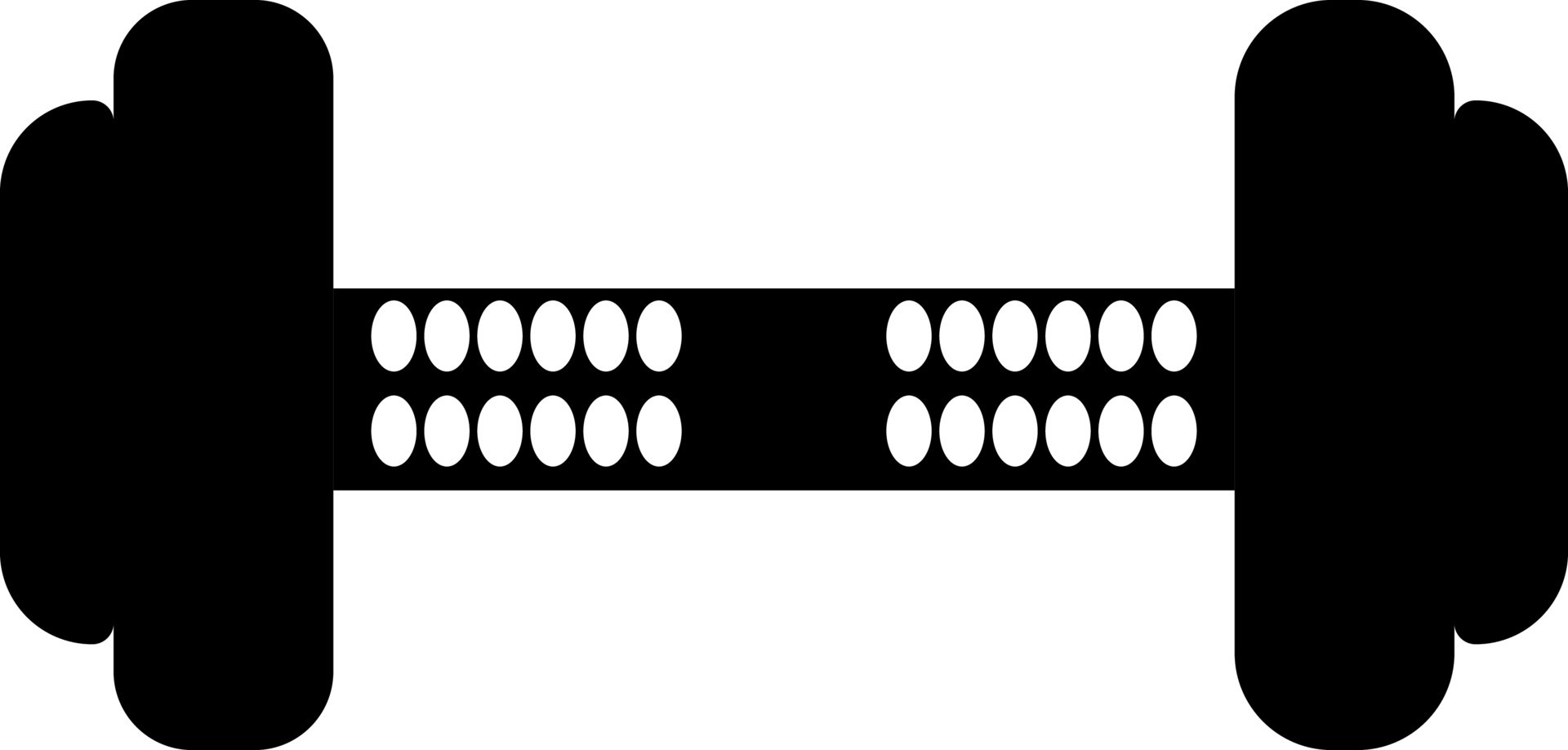 Isolated Dumbbell black and white icon in flat style. 24343428 Vector