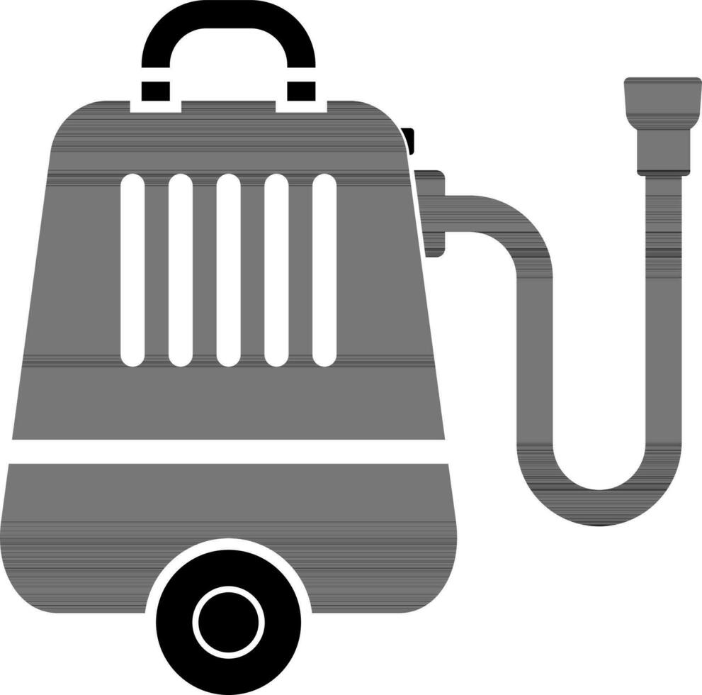black and white icon of Vacuum cleaner. vector