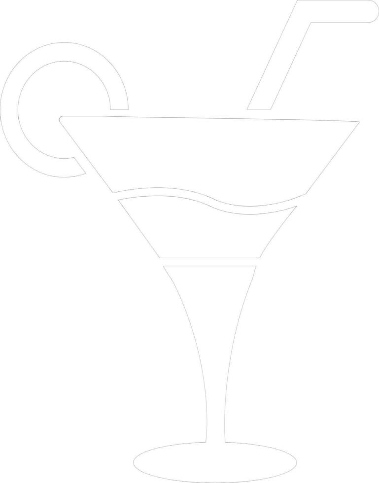 Line art illustration of Cocktail. vector