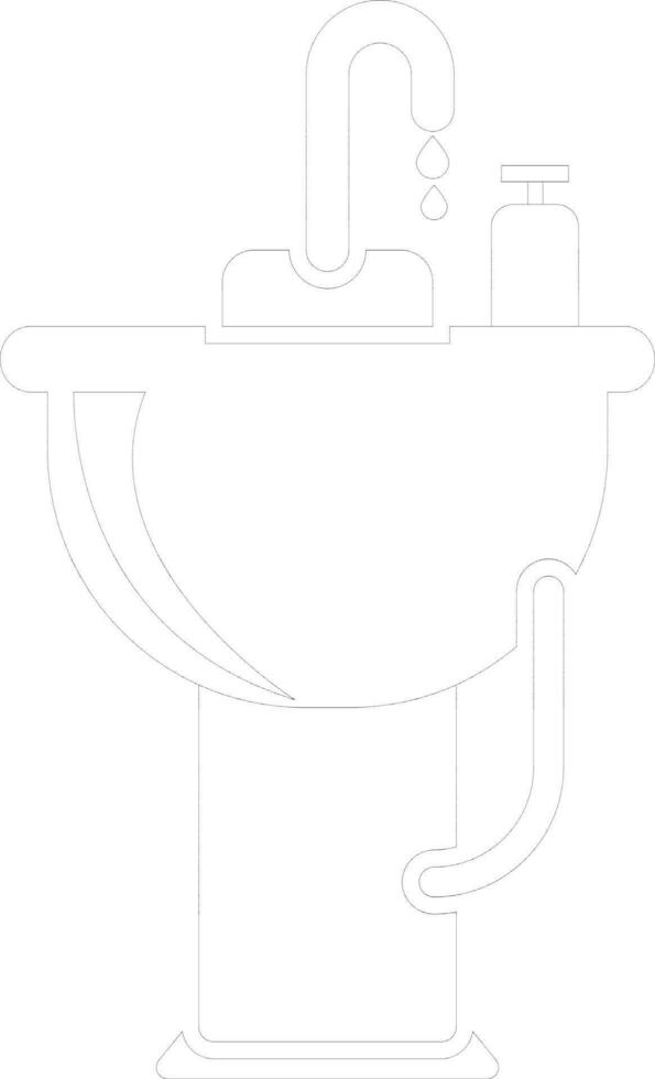 Isolated thin line icon of Sink. vector