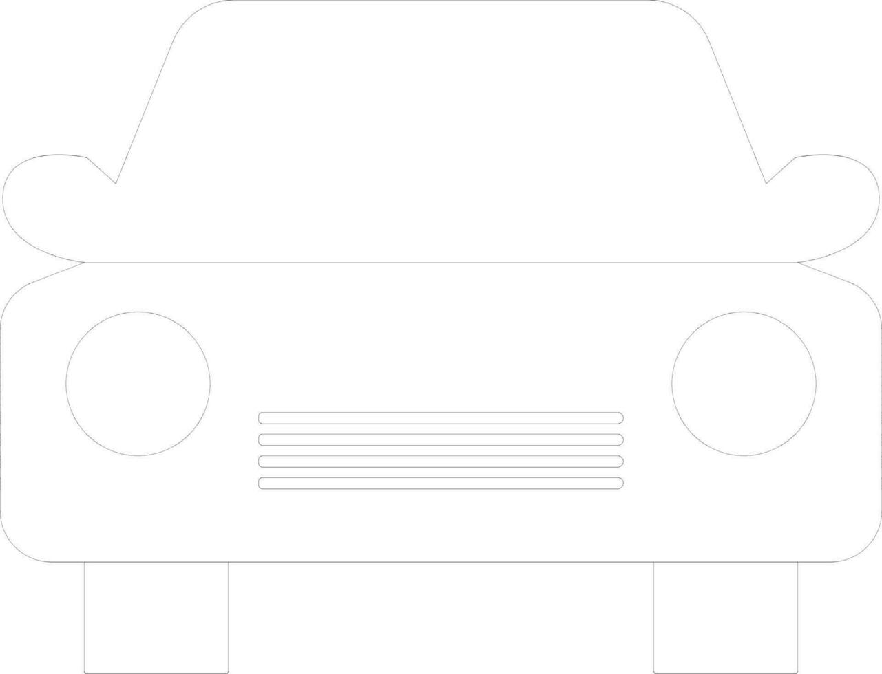 Front view of Car made with line strokes. vector