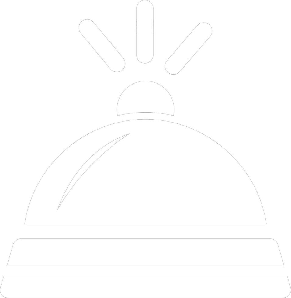 Isolated line art icon of Reception Bell. vector