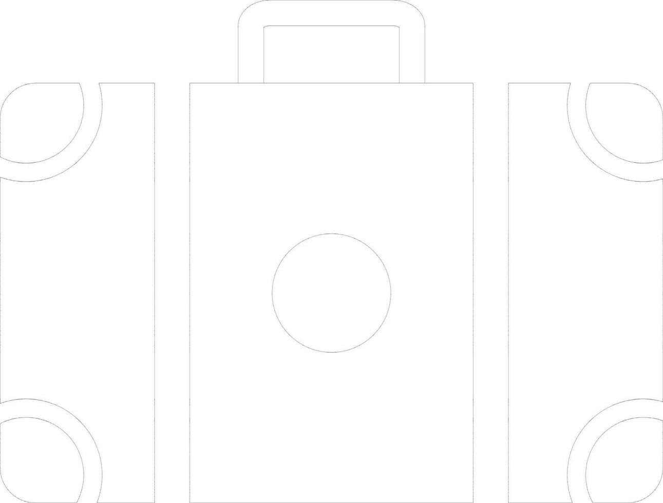 Briefcase icon isolated in line art. vector