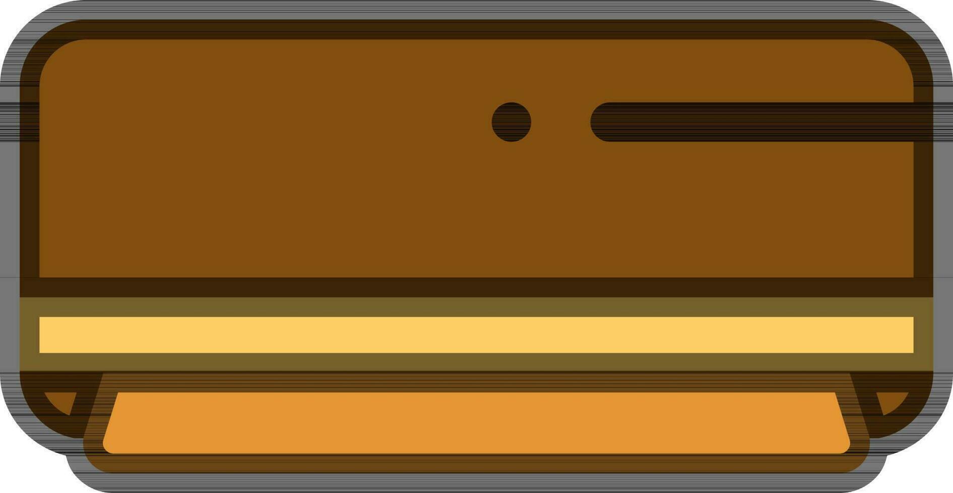 Air Conditioner AC Icon in Brown and Yellow Color. vector