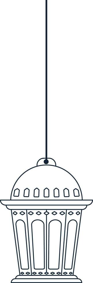 Hanging lantern made by line art illustration. vector
