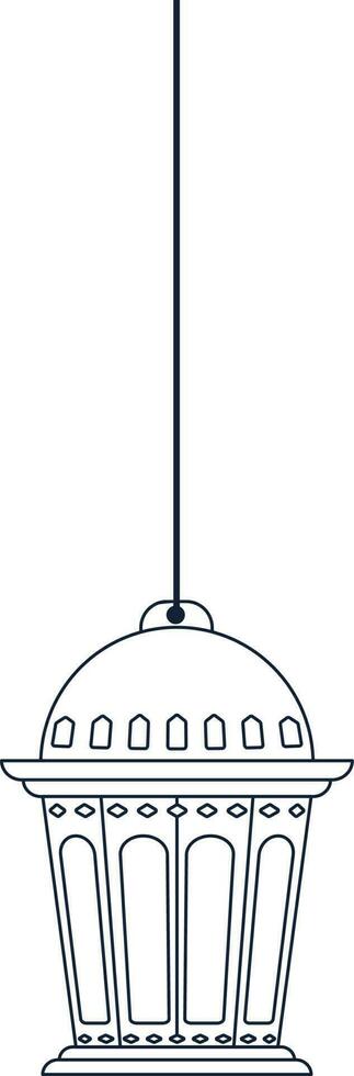 Hanging lantern made by line art illustration. vector