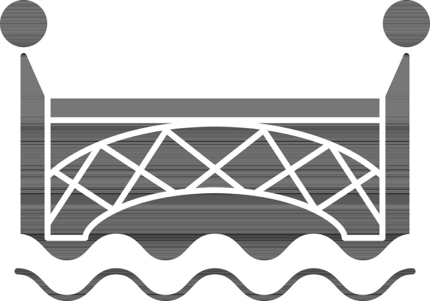 Glyph Bridge Icon on White Background. vector