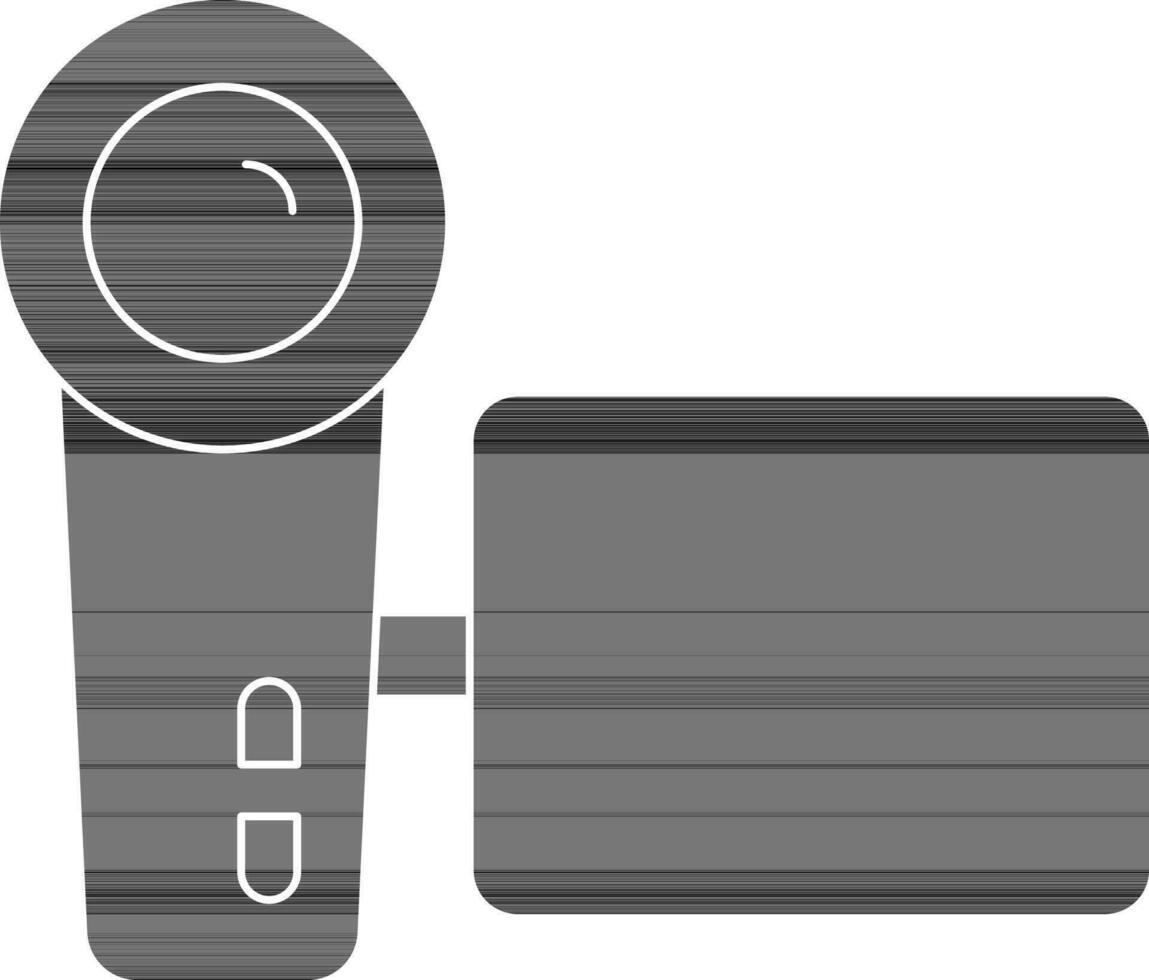 Video Camera Icon In Black And White Color. vector