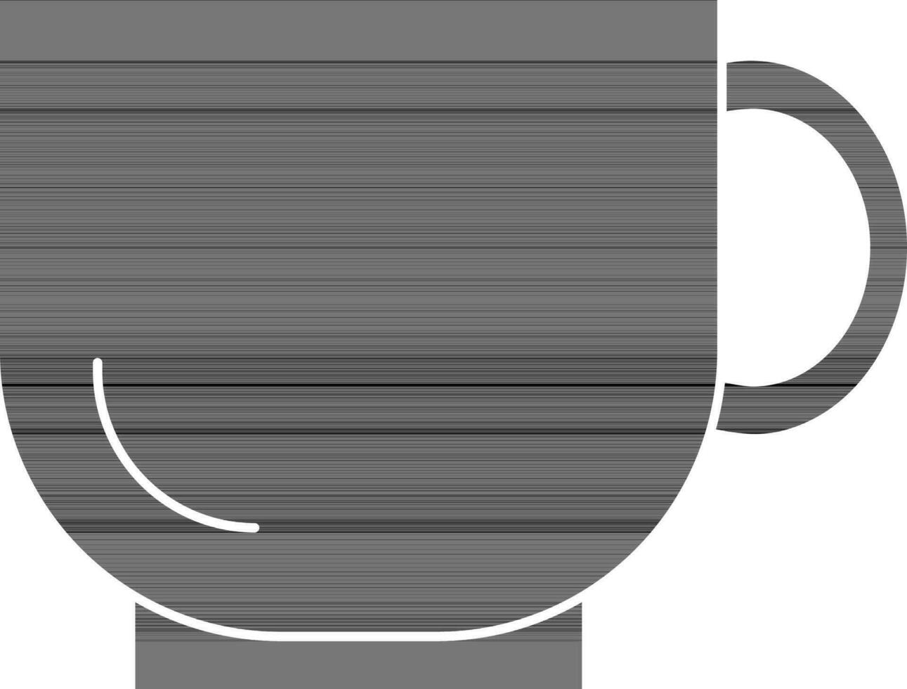 black and white Illustration of Cup Or Mug Icon in Flat Style. vector