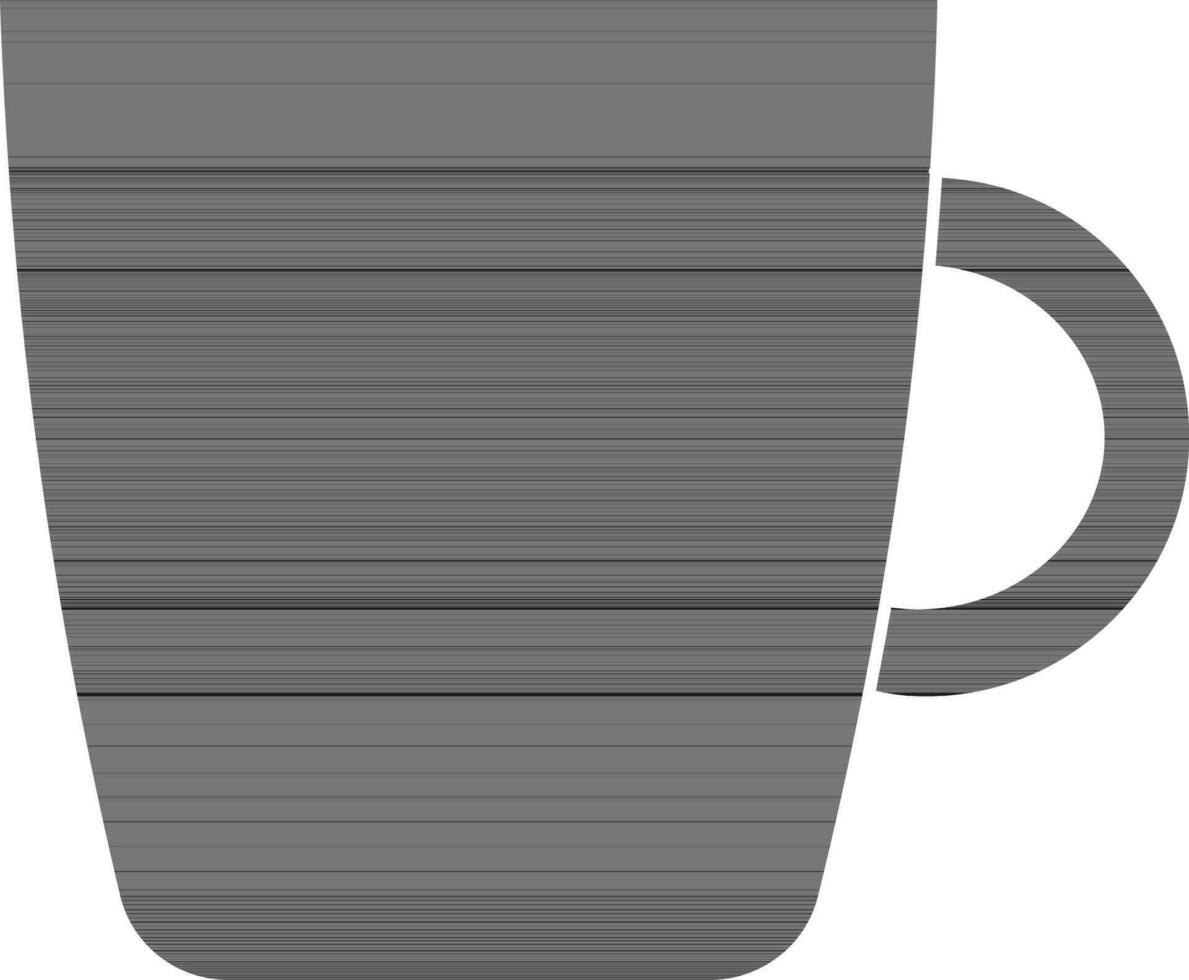 black and white Illustration of Cup Or Mug Icon in Flat Style. vector
