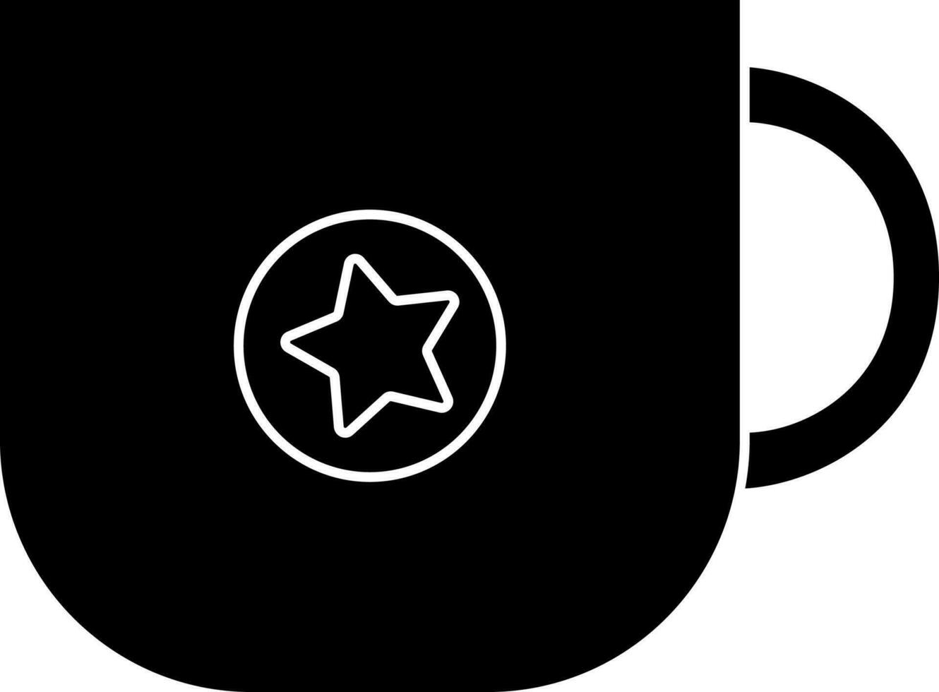 Illustration of Tea Cup Icon in black and white Color. vector