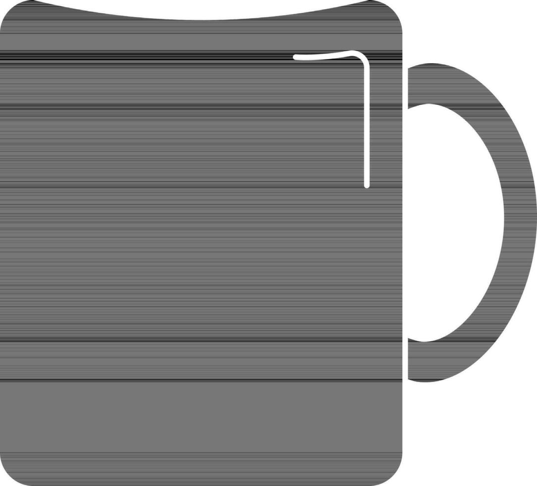 aislado taza icono en negro y blanco color. vector