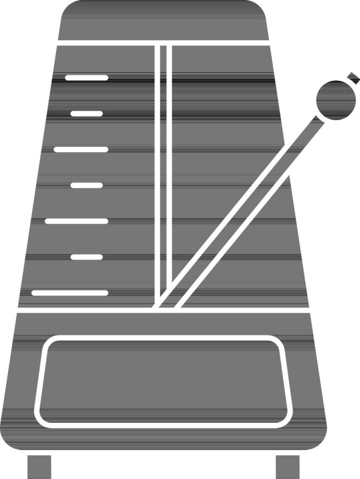black and white Illustration Of Metronome Icon. vector