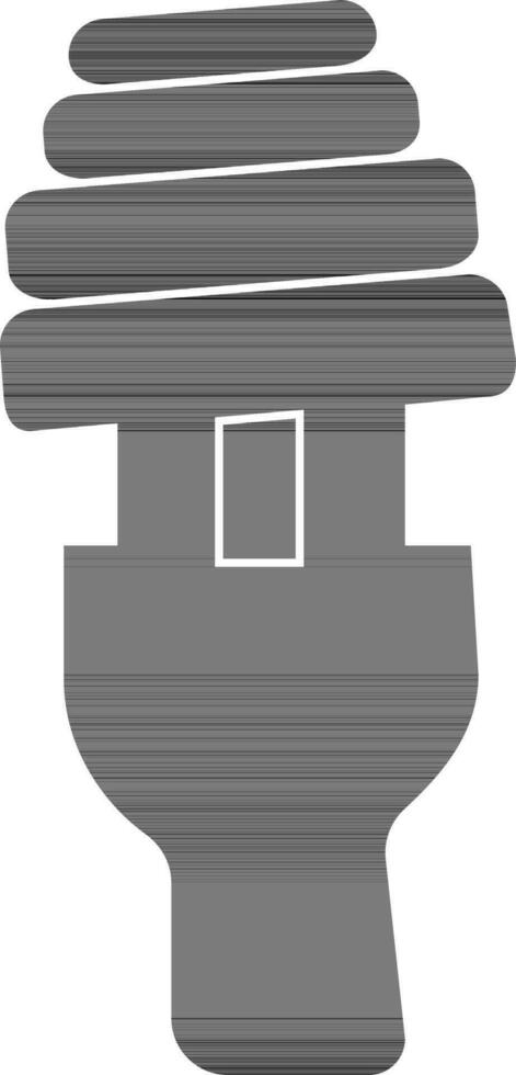 Isolated cfl light bulb in black and white color. vector