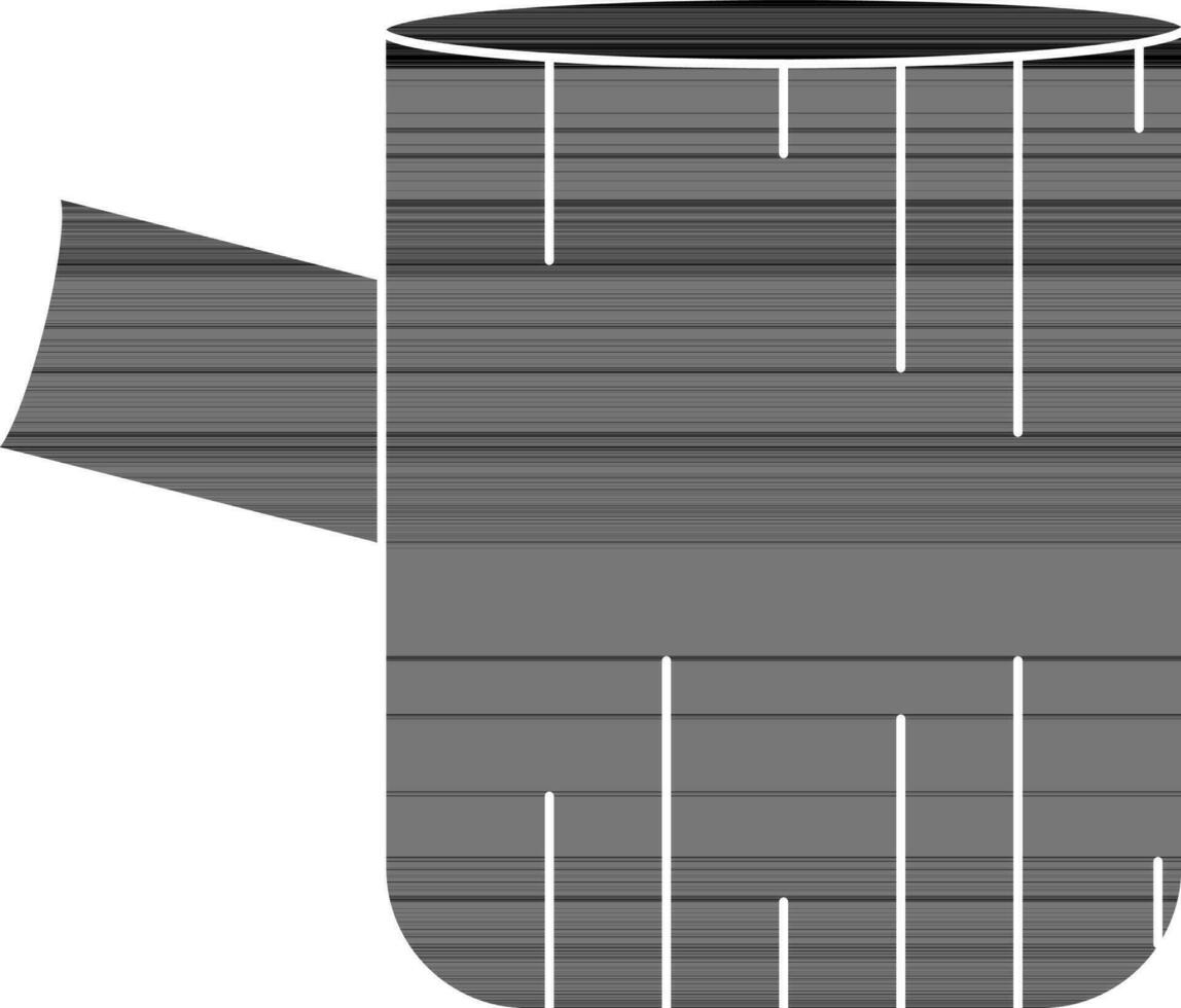 Watering pot in black and white color. vector