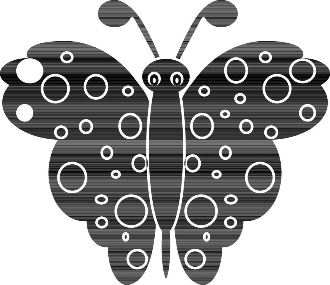 Isolated butterfly in black and white color. vector