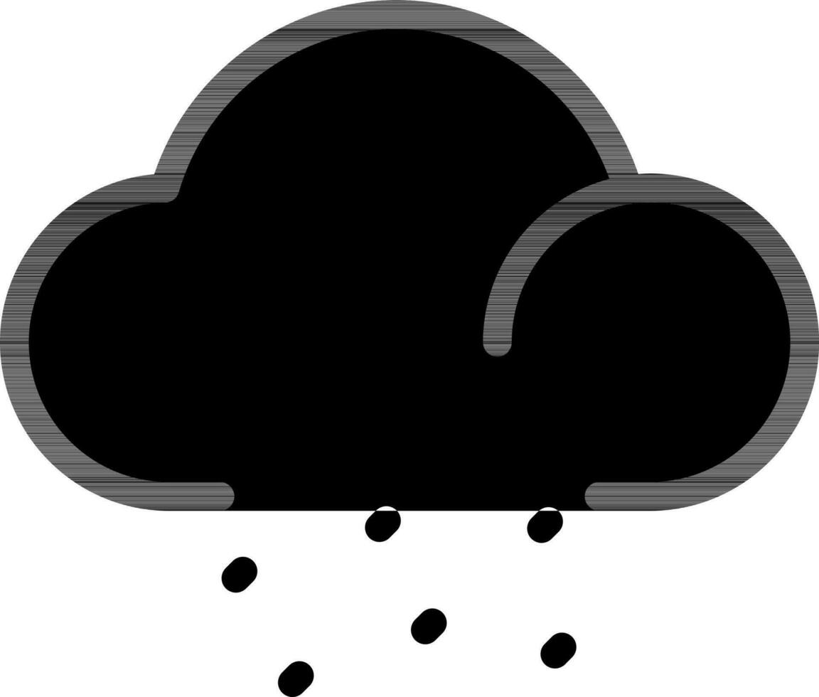 Rainy Cloud Icon In Black Color On White Background. vector