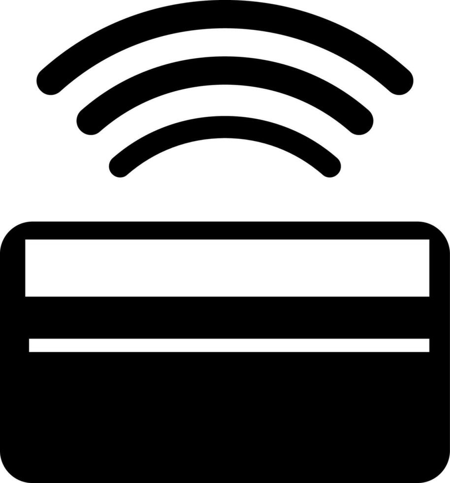 Credit or Debit card with WiFi sign for cashless payment. vector