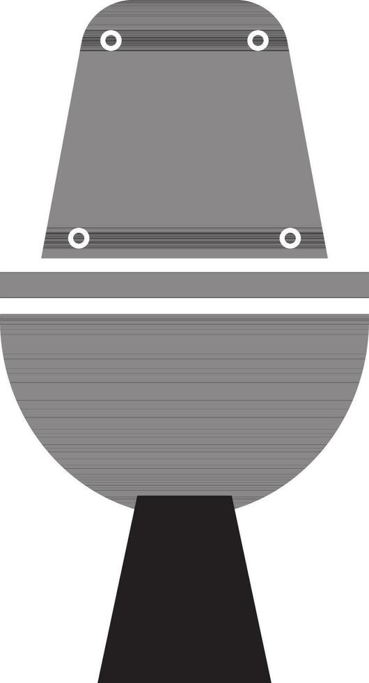 Isolated black and white toilet seat in flat style. vector